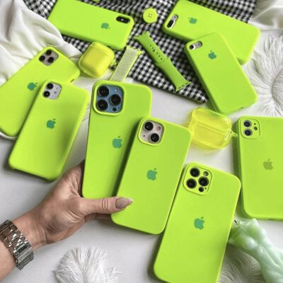 Official Apple Silicone Case - Неоново Зелен
