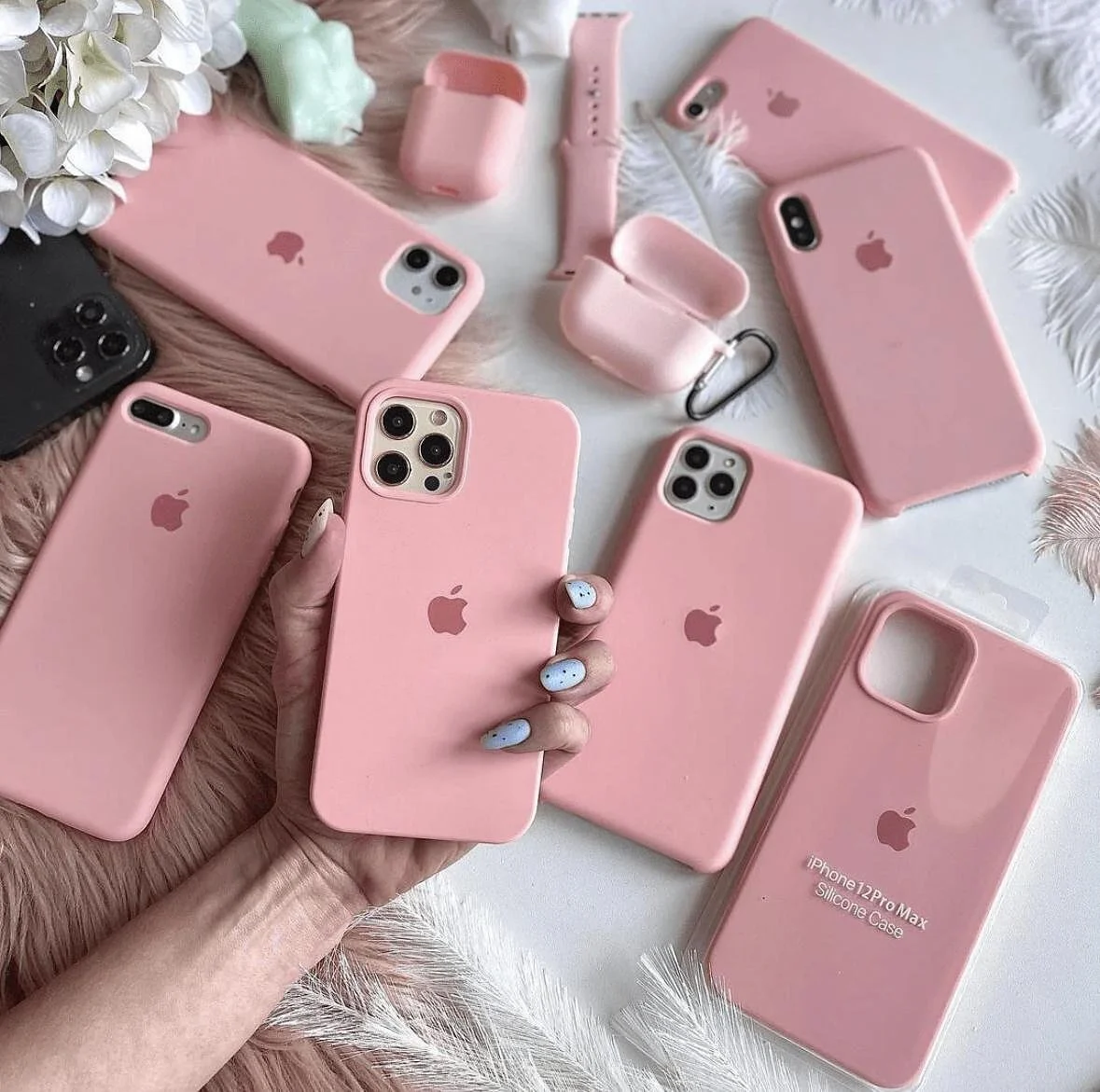 Official Apple Silicone Case - Розов